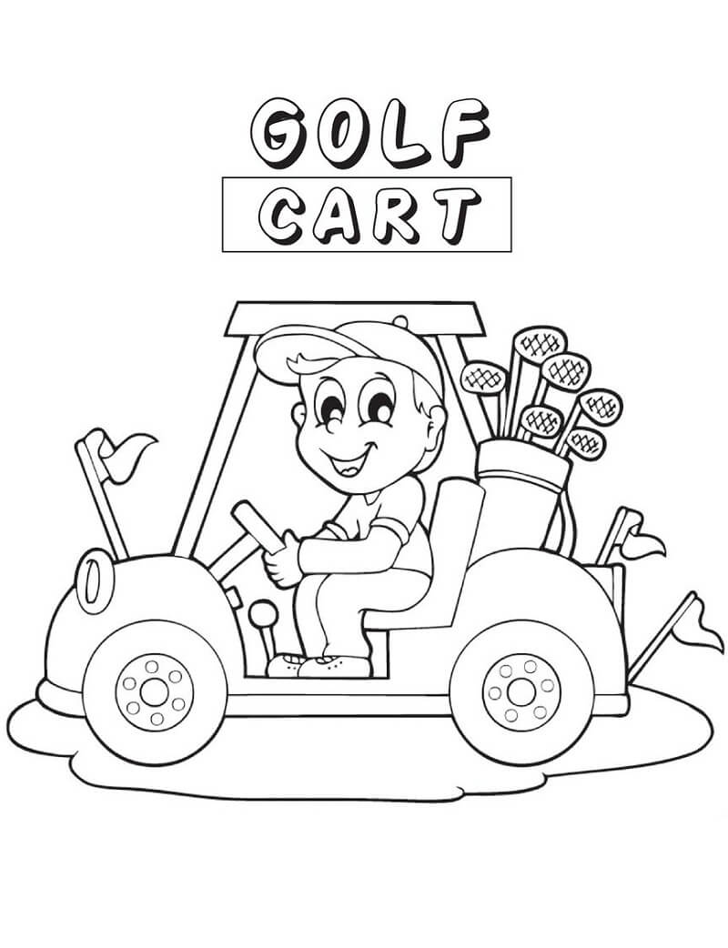 Desenho Carrinho De Golfe Para Colorir