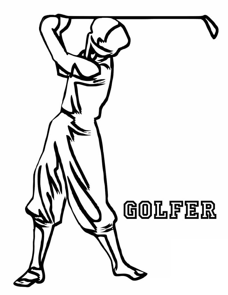Desenho Simples De Golfista Em Tamanho A4