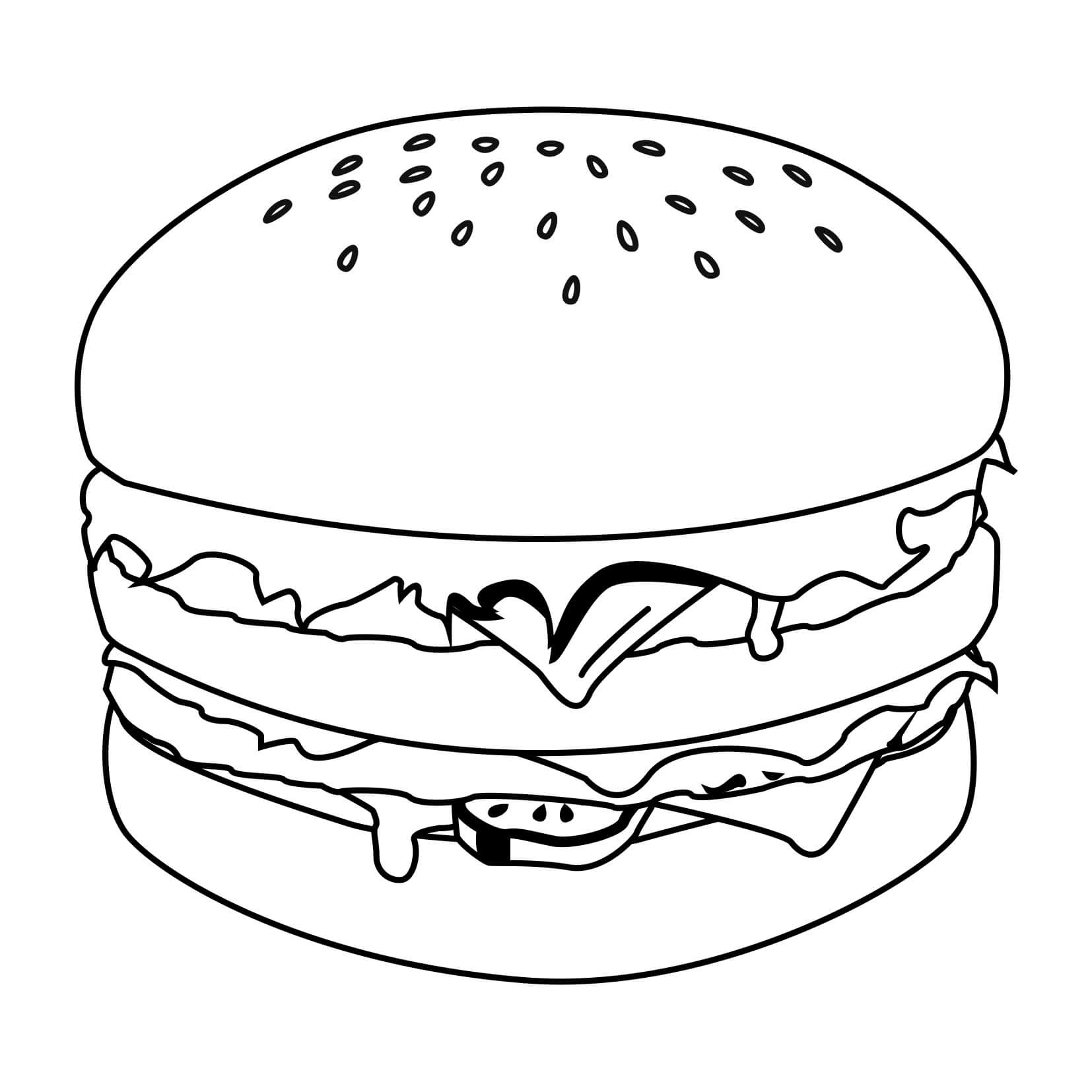 Hambúrguer para Colorir