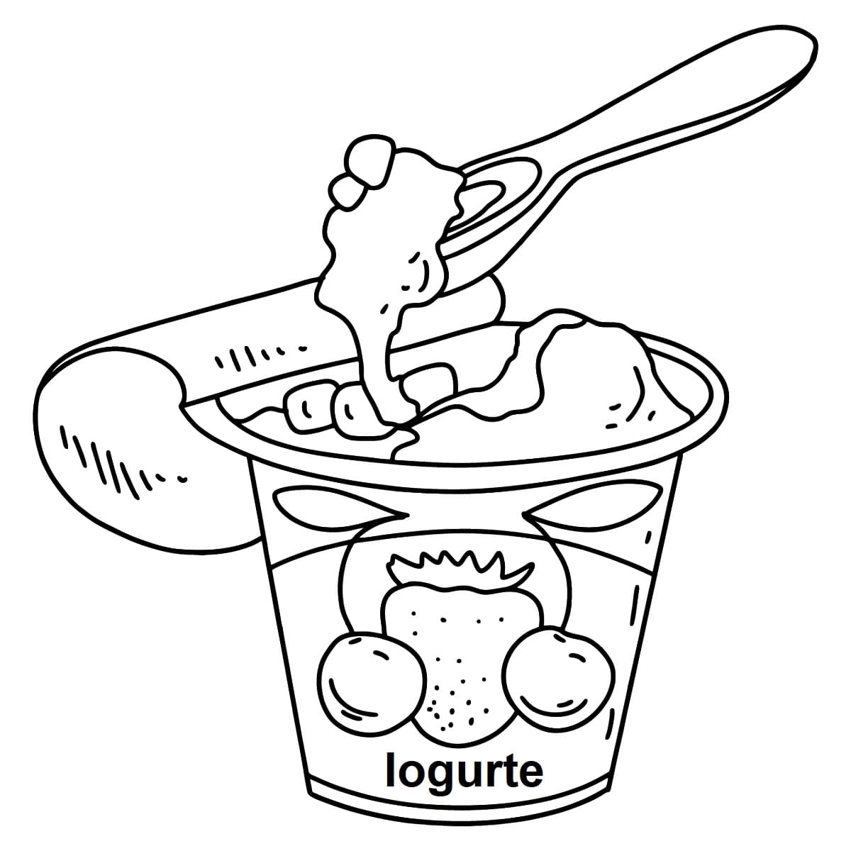 Desenho De Iogurte 1 Para Colorir