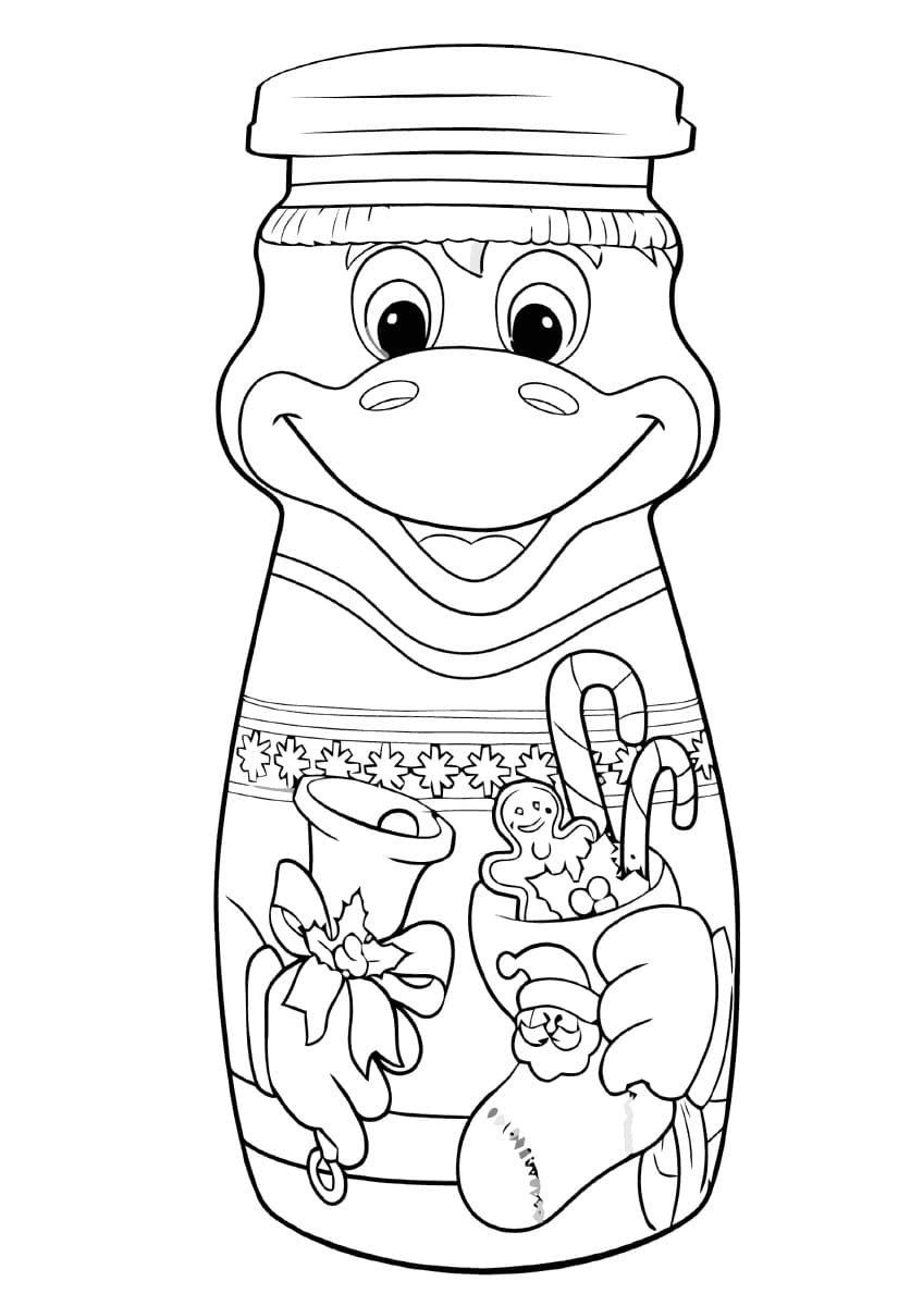Desenho De Iogurte De Dinossauro Para Colorir