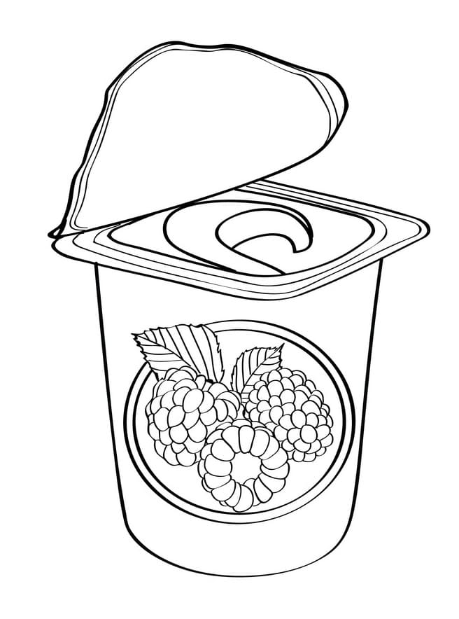 Desenho De Iogurte De Framboesa Para Colorir