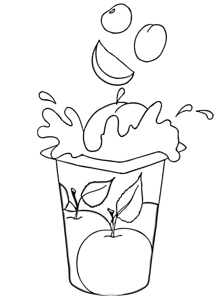 Desenho De Iogurte De Frutas Para Colorir
