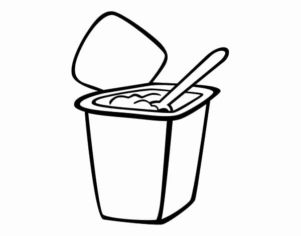 Desenho De Iogurte fácil Para Colorir
