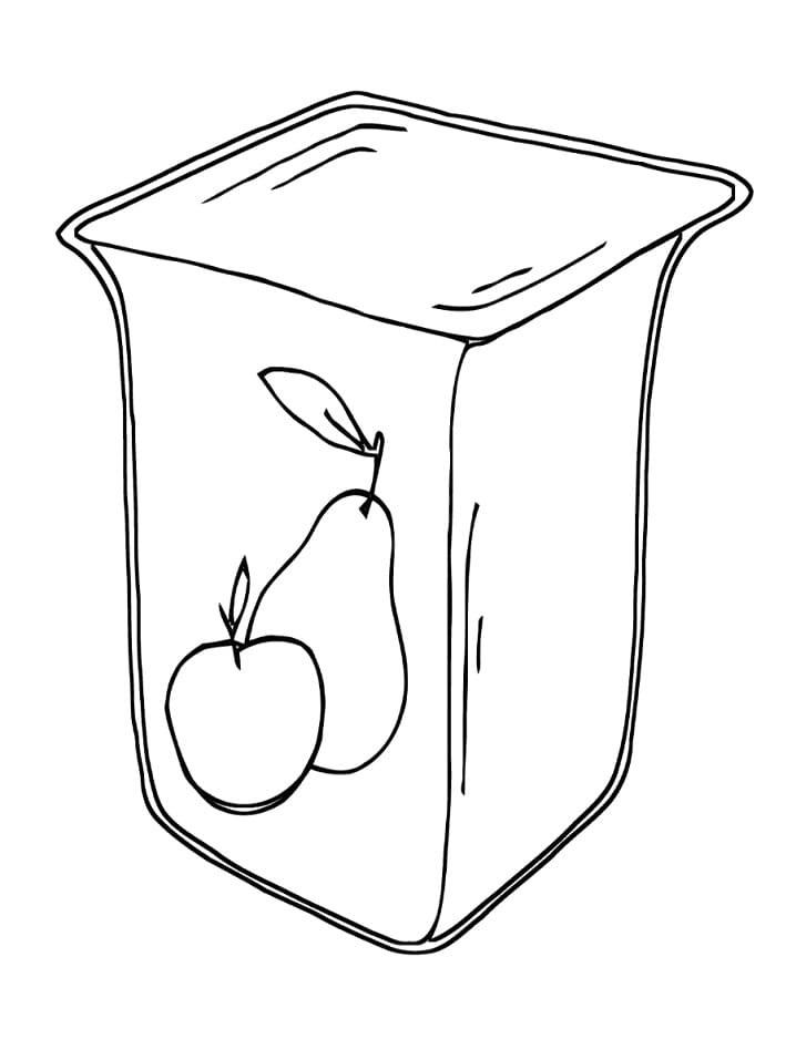 Desenho De Iogurte Sabor Pera Para Colorir