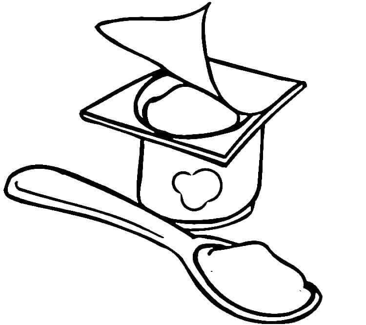 Desenho De Iogurte Saudavel Para Colorir