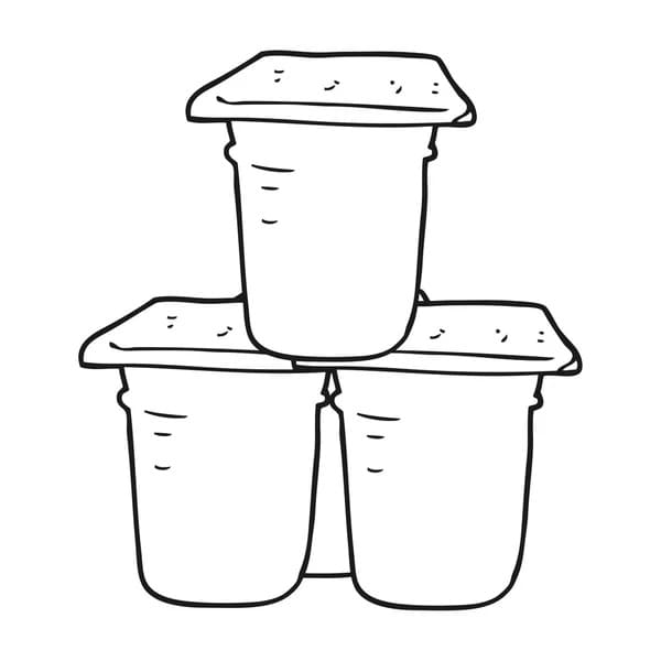 Desenho De três Iogurtes Para Colorir