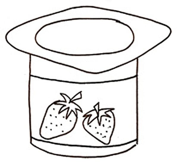 Desenho Para Pintar De Iogurte Sabor Moranguinho Para Colorir