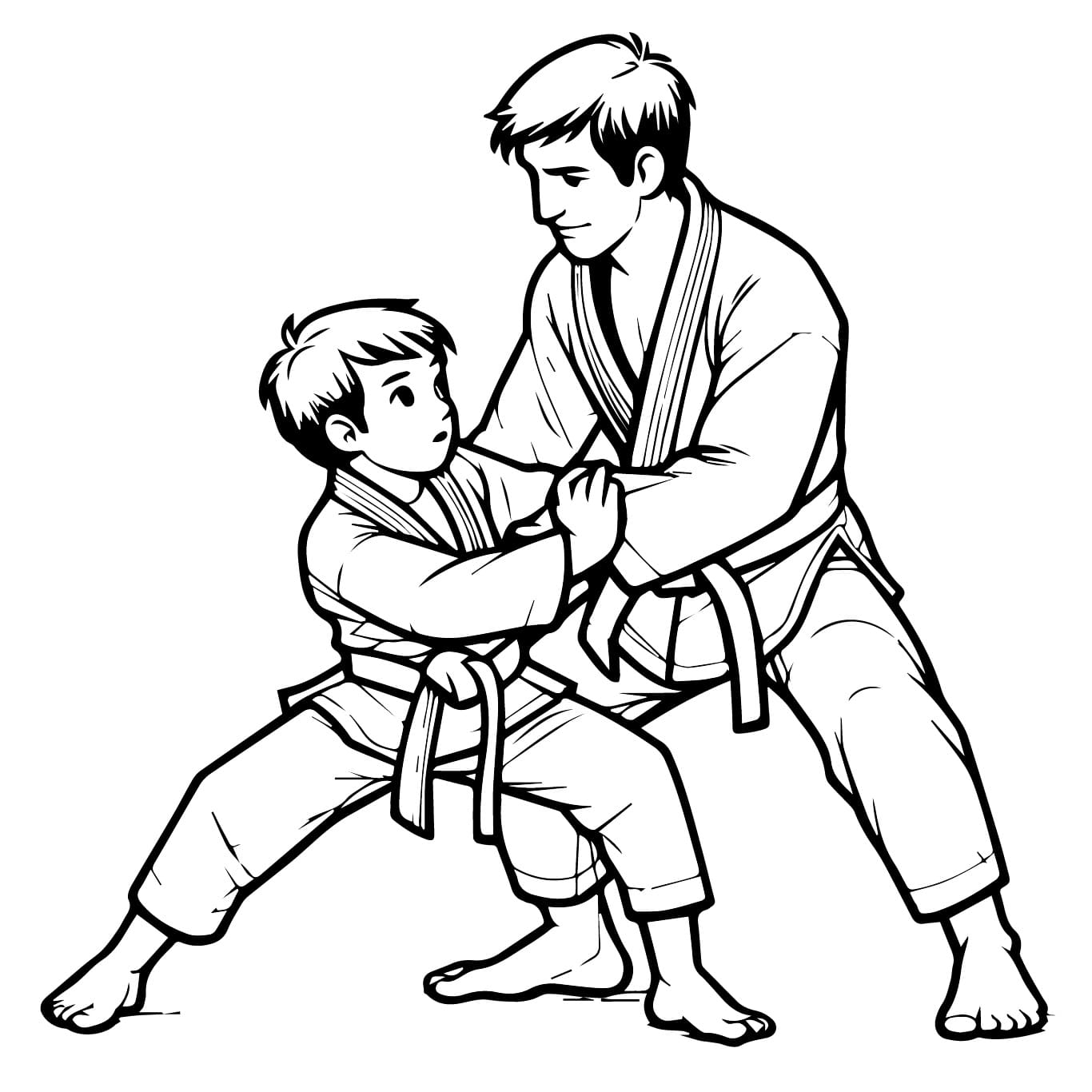 Desenho De Imagem De Jiu Jitsu Para Colorir