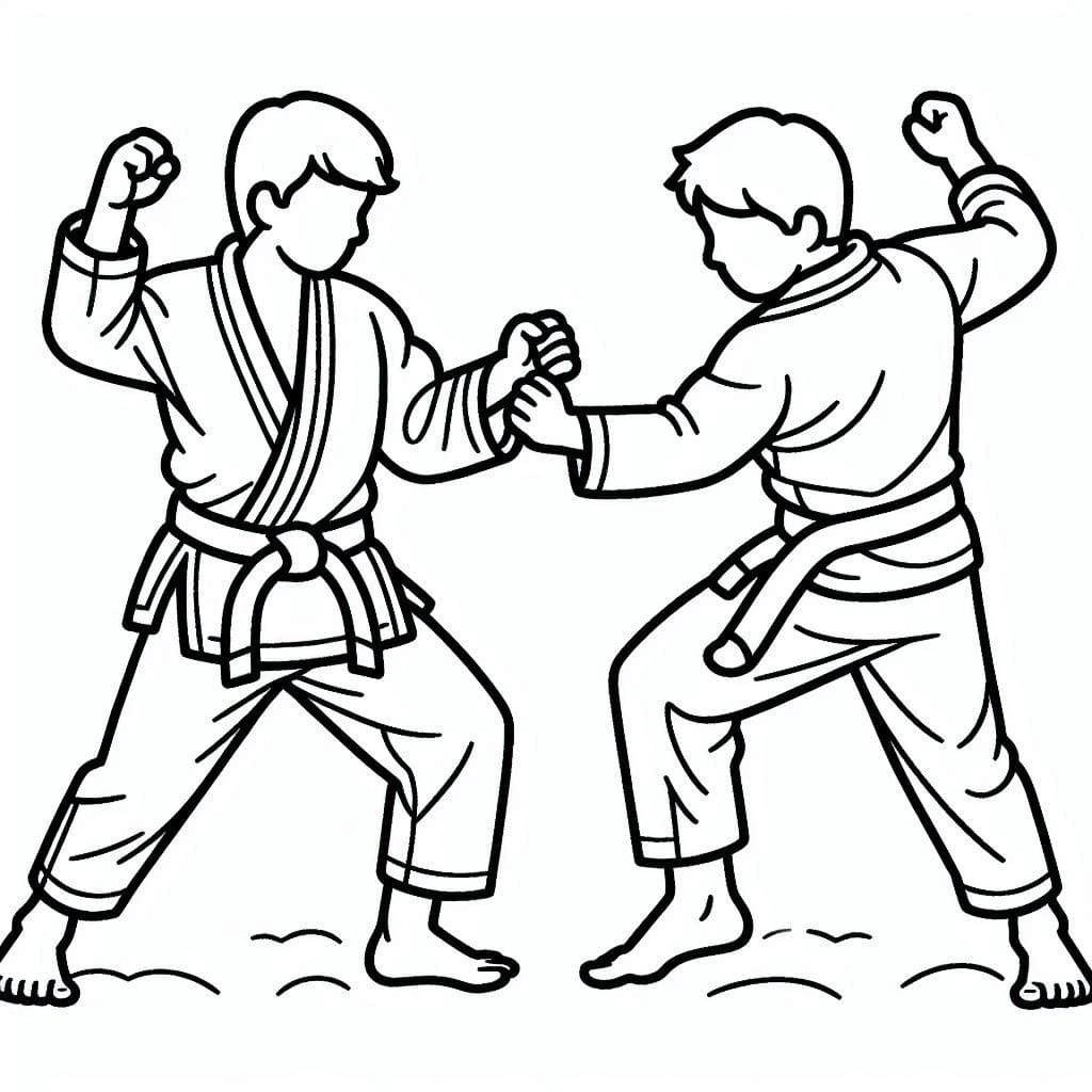 Jiu-Jítsu E Judô para colorir
