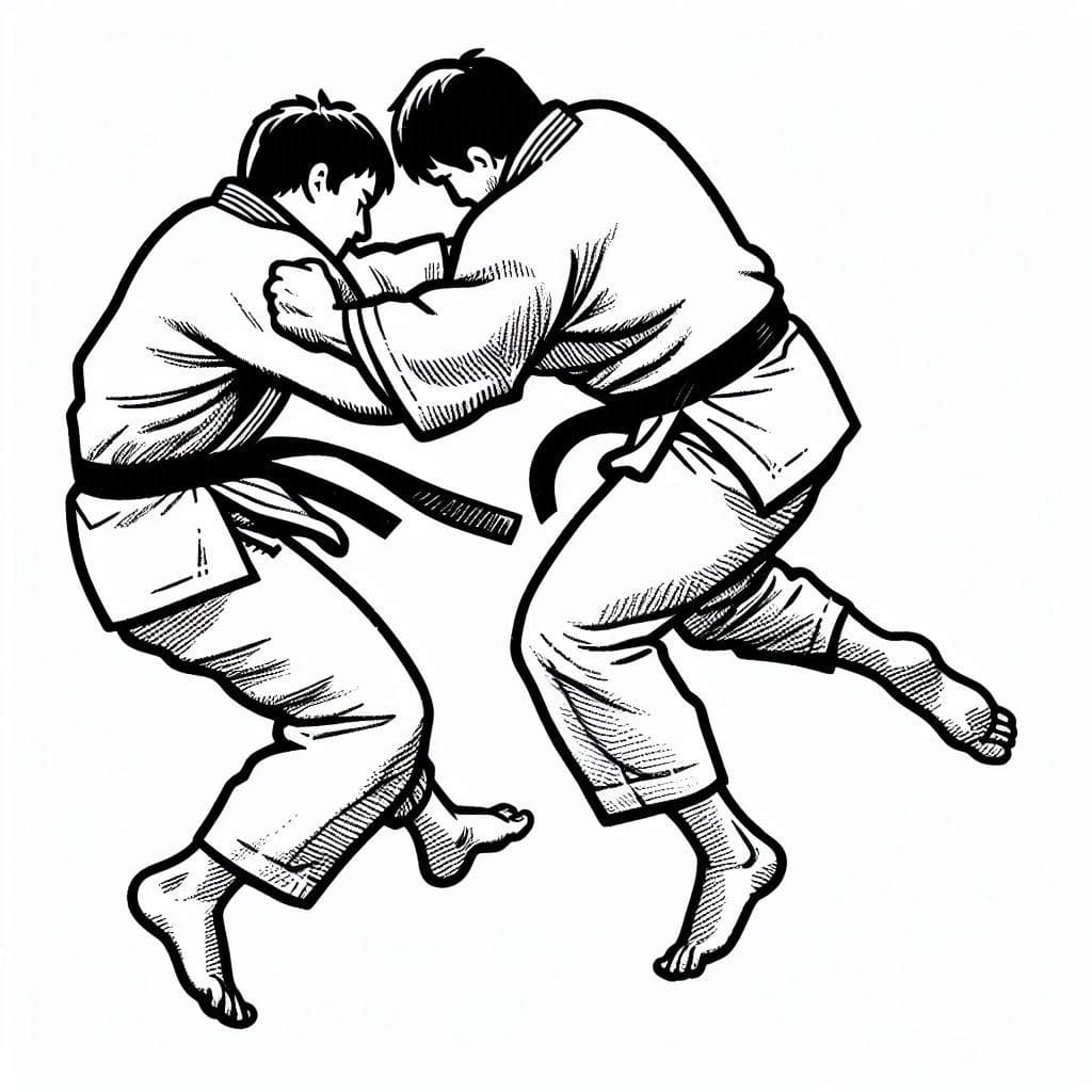 Desenho De Imprimivel judô Para Colorir
