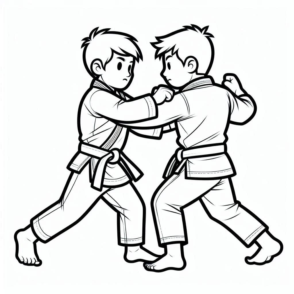 Desenho De Jiu Jitsu grátis Para crianças Para Colorir