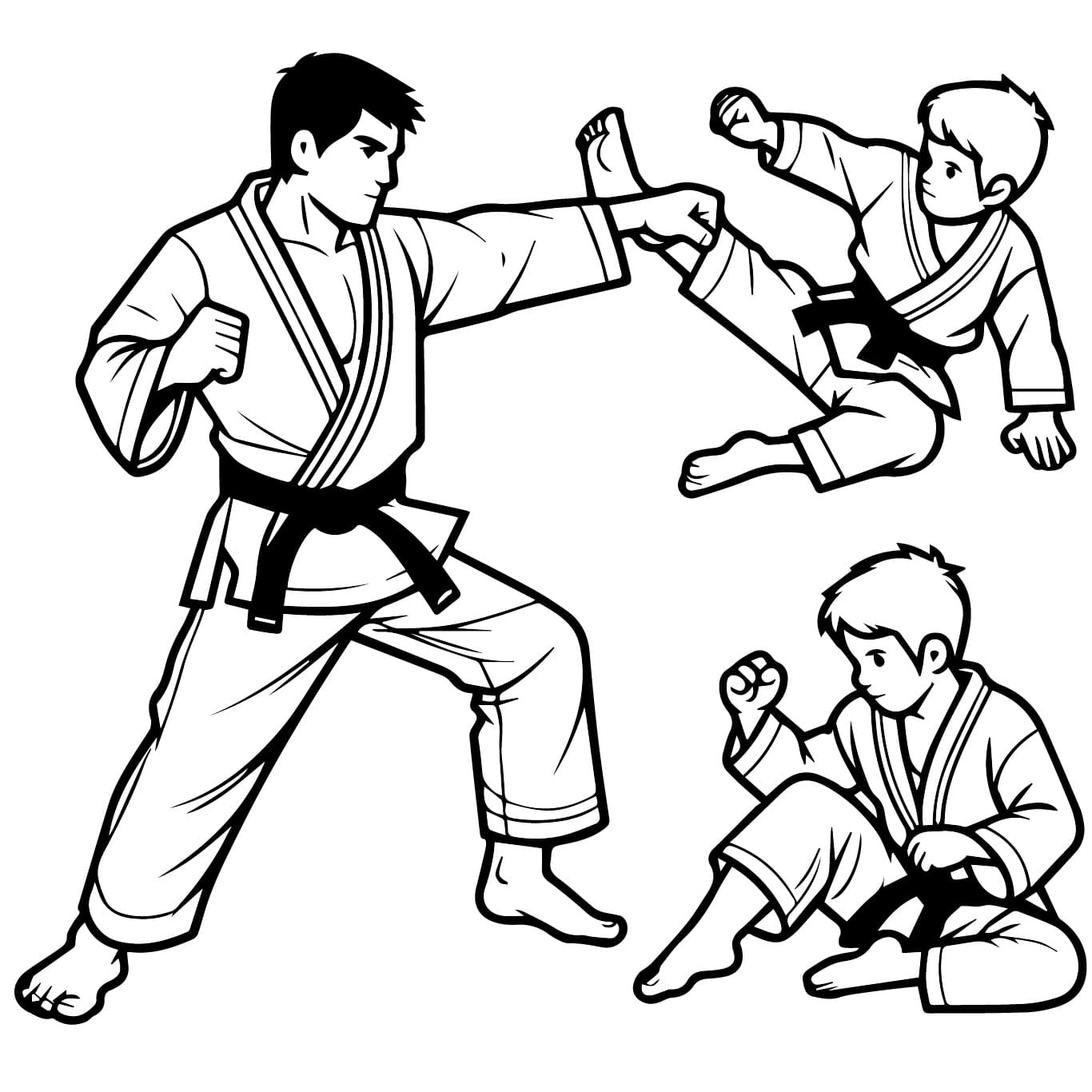 Desenho De Jiu Jitsu grátis Para Colorir