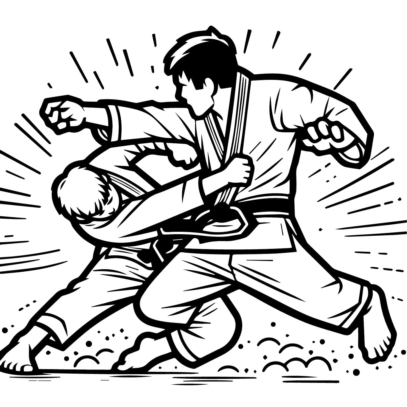 Desenho De Jiu Jitsu Para crianças Para Colorir