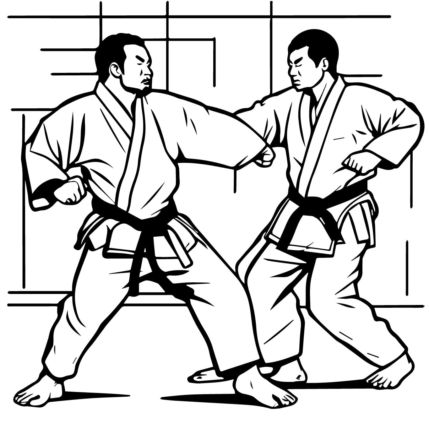 Desenho De judô Masculino Para Colorir
