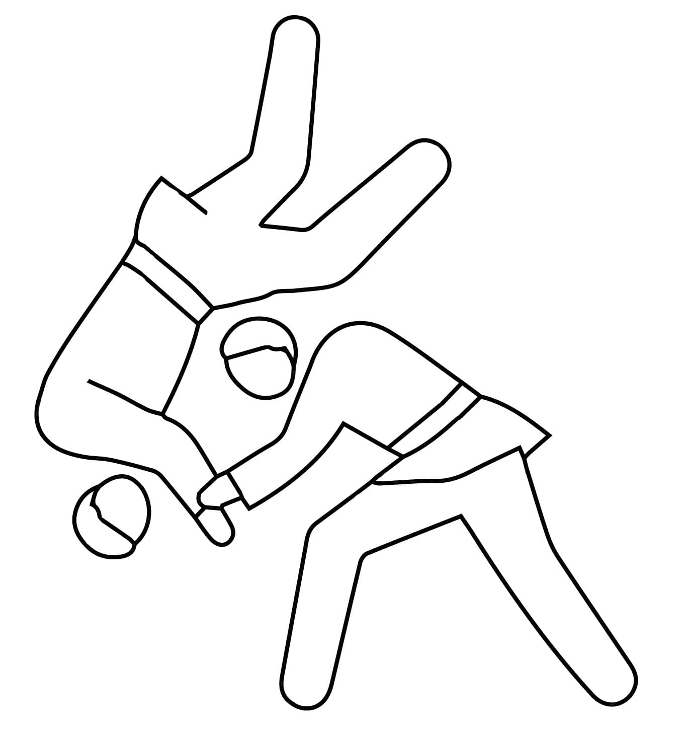 Desenho De judô Simples Para Colorir