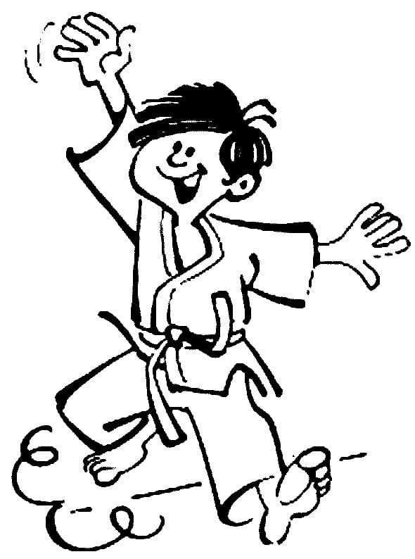 Desenho De Garoto De judô Para Colorir