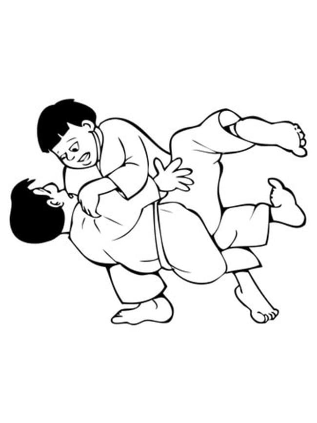 Desenho De judô grátis Para crianças Para Colorir