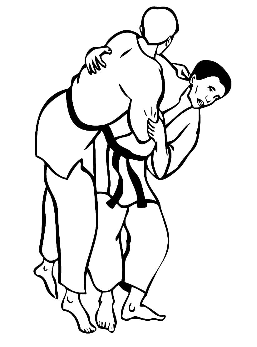Desenho De judô olímpico Para Colorir