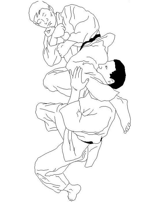 Desenho De judô Para Colorir