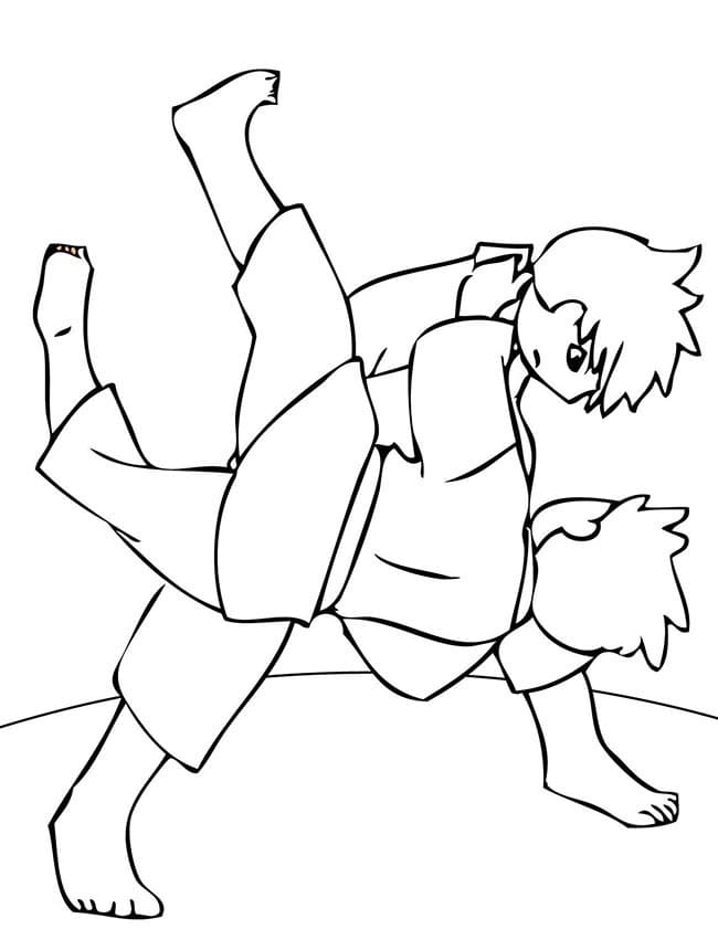 Desenho De judô Para crianças Para Colorir