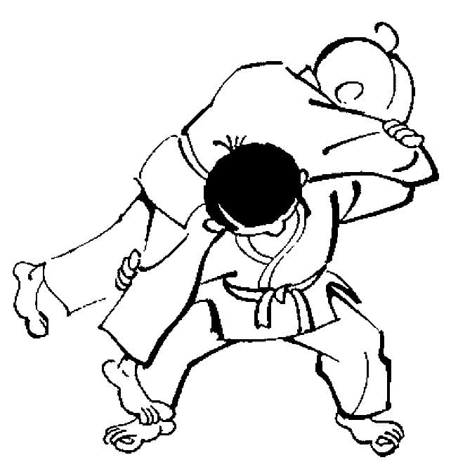 Desenho De judô Para Pintar