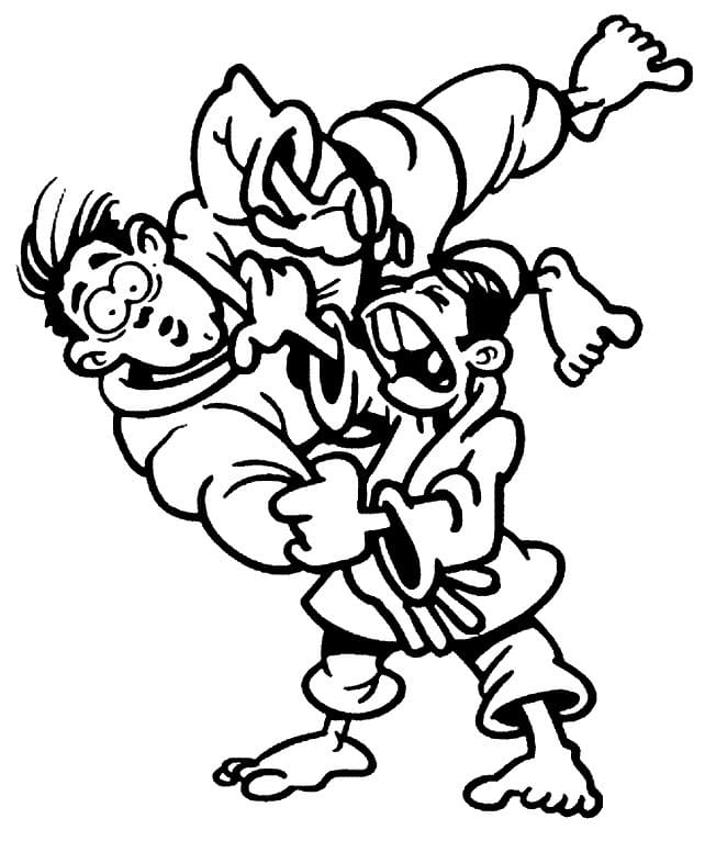 Desenho De Luta De judô Para Colorir
