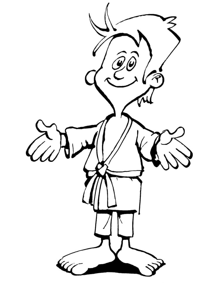 Desenho De Praticante De judô Para Colorir