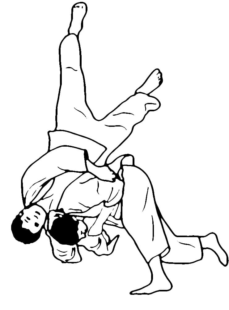 Desenho De Meninos De judô Para Colorir
