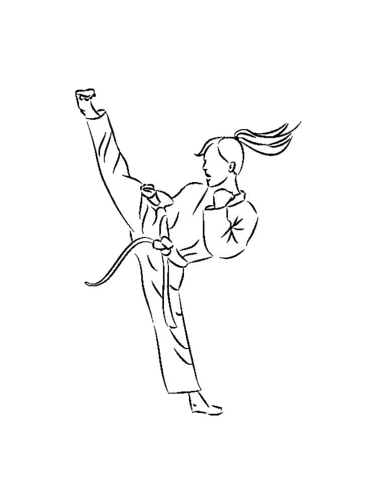 Desenho De Karate 1 Para Colorir