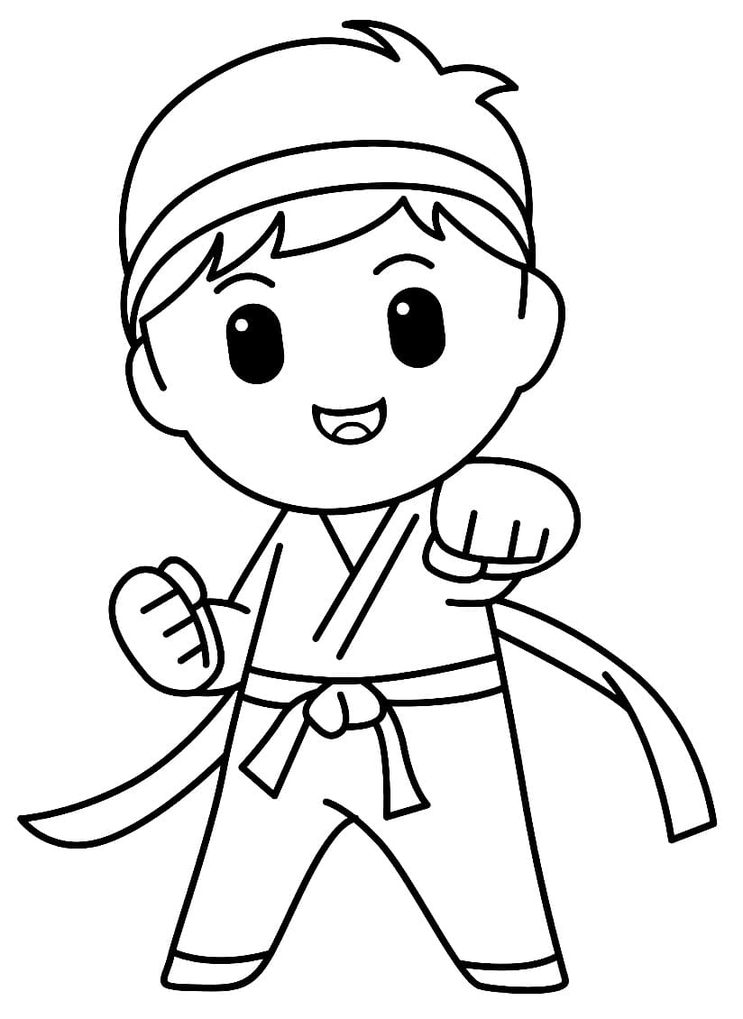 Desenho De Karate Para crianças Para Colorir