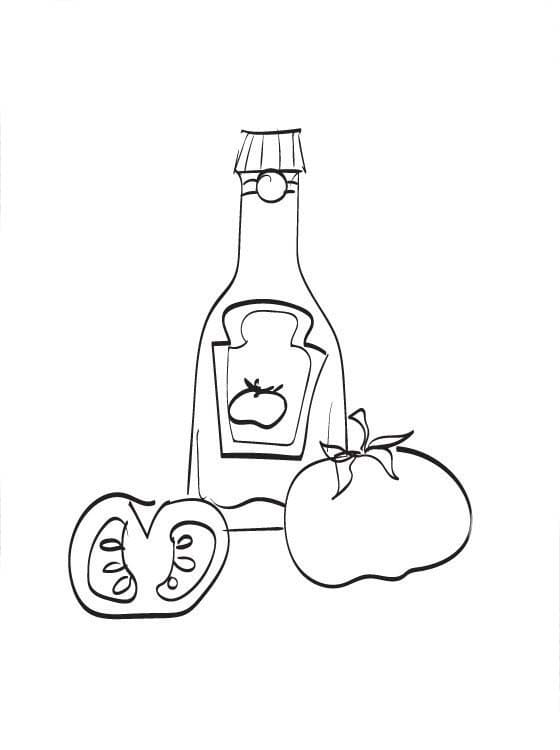 Desenho De Ketchup Para crianças Para Colorir