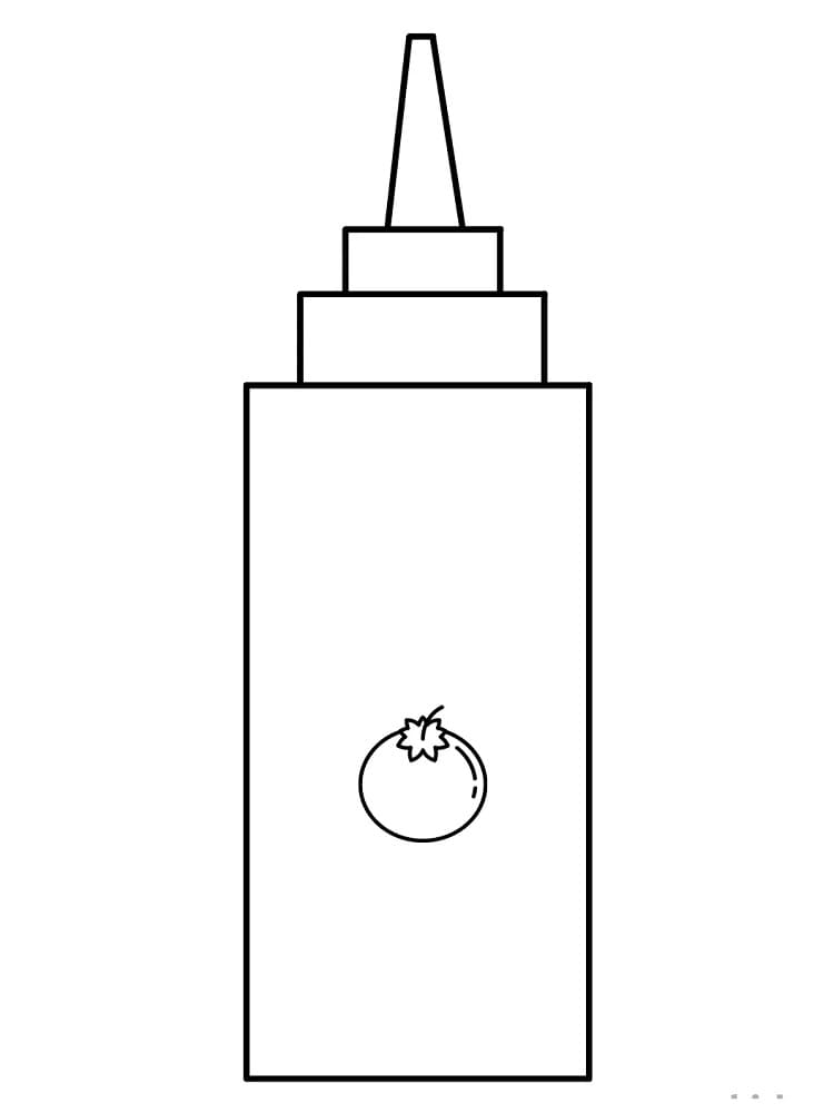 Desenho De Vidro De Ketchup De Lanchonete Para Colorir