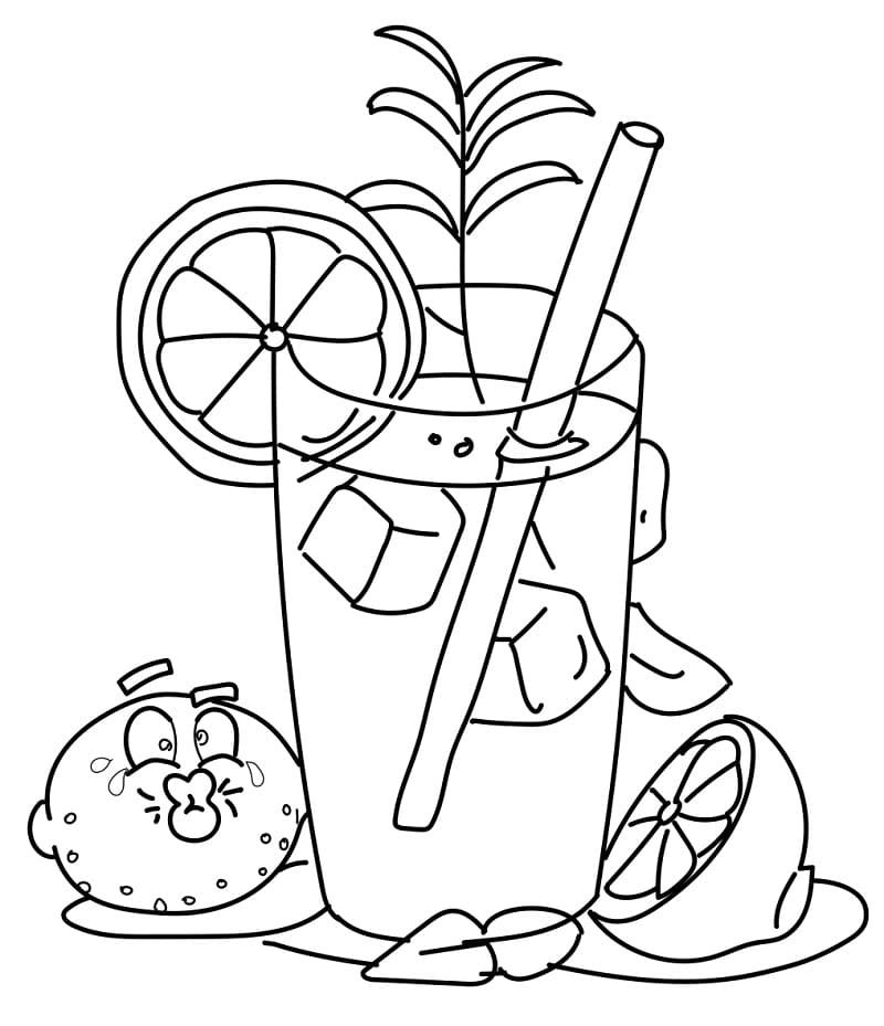 Desenho De Copo De Limonada Detalhado Para Colorir