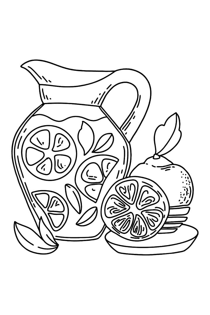 Desenho De Jarra De Limonada Para Pintar