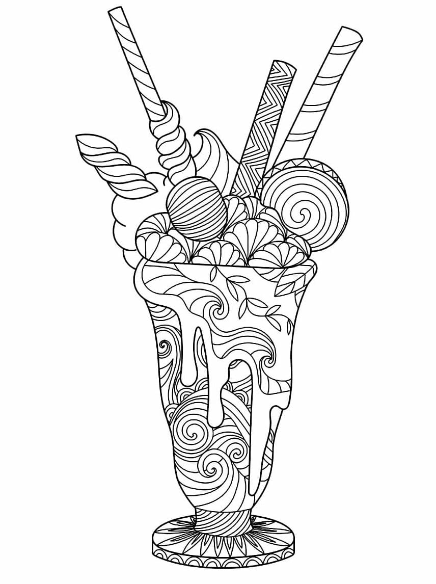 Desenho De Lindo Milk Shake Para Colorir