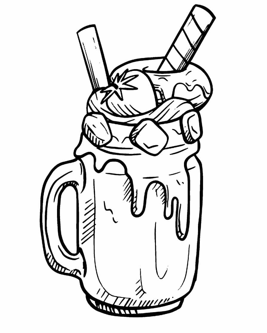 Desenho De Milkshake Delicioso Para Colorir