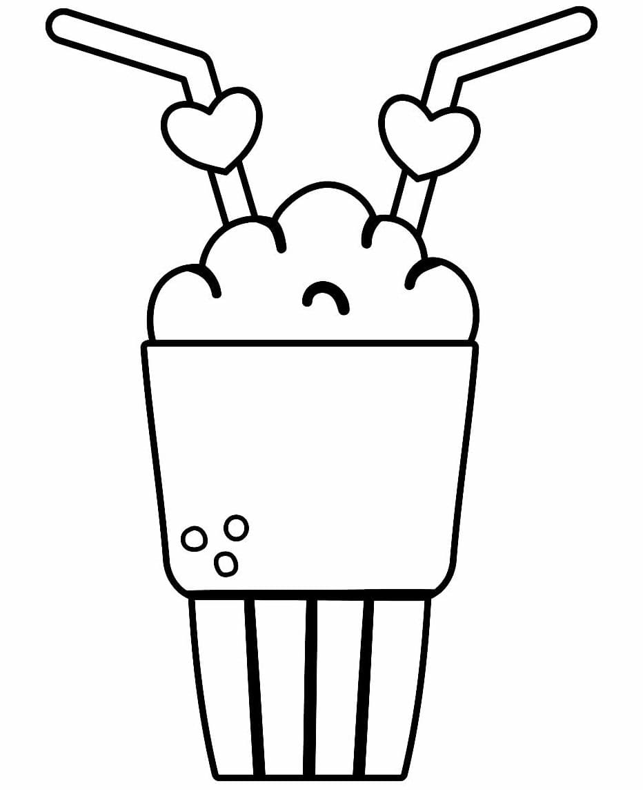Desenho De Milkshake fácil Para Colorir