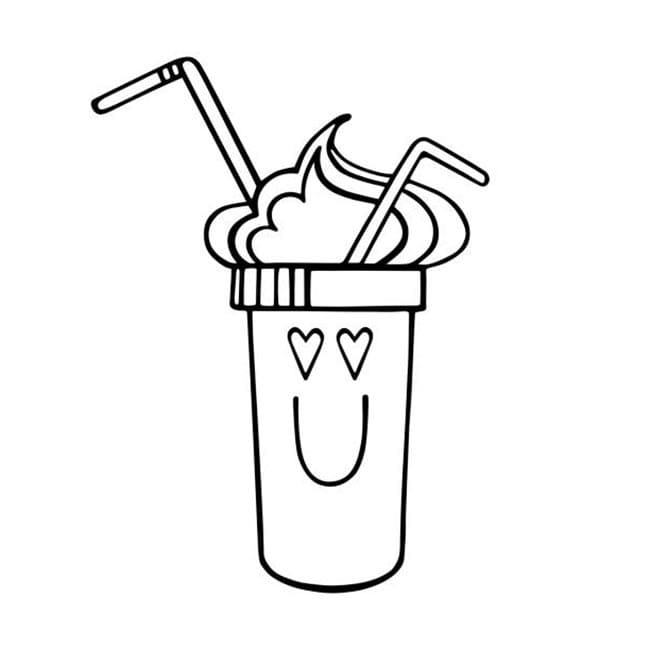 Desenho De Milkshake Fofo Para Colorir
