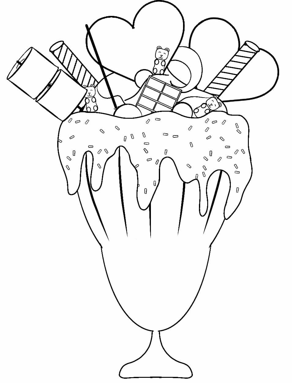 Desenho De Sobremesa De Milkshake Para Colorir