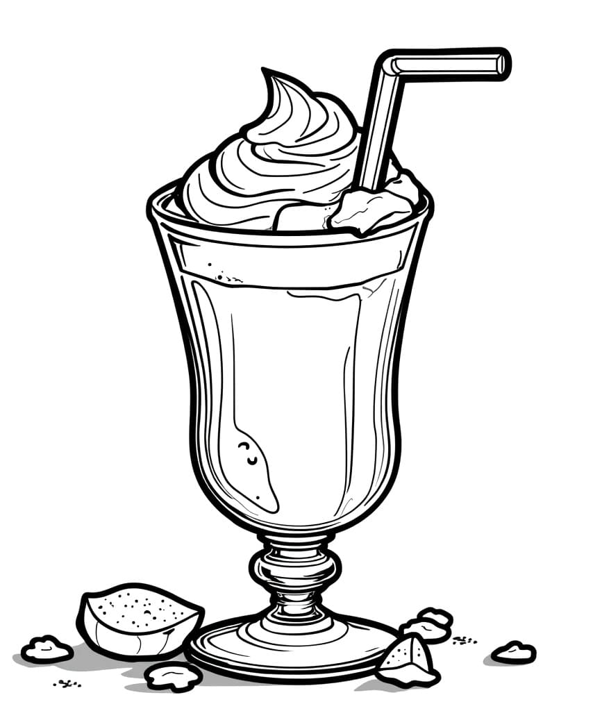 Desenho De Um Milkshake Para Colorir