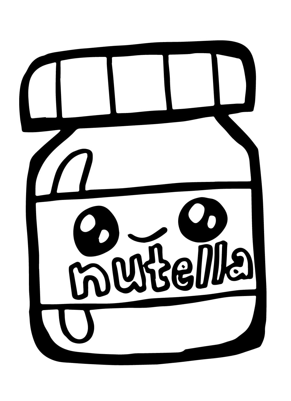 Desenho De Kawaii Pote De Nutella Para Colorir