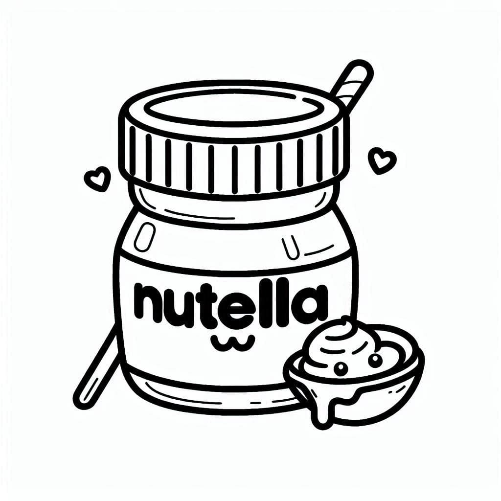 Desenho De Nutella Deliciosa Para Colorir