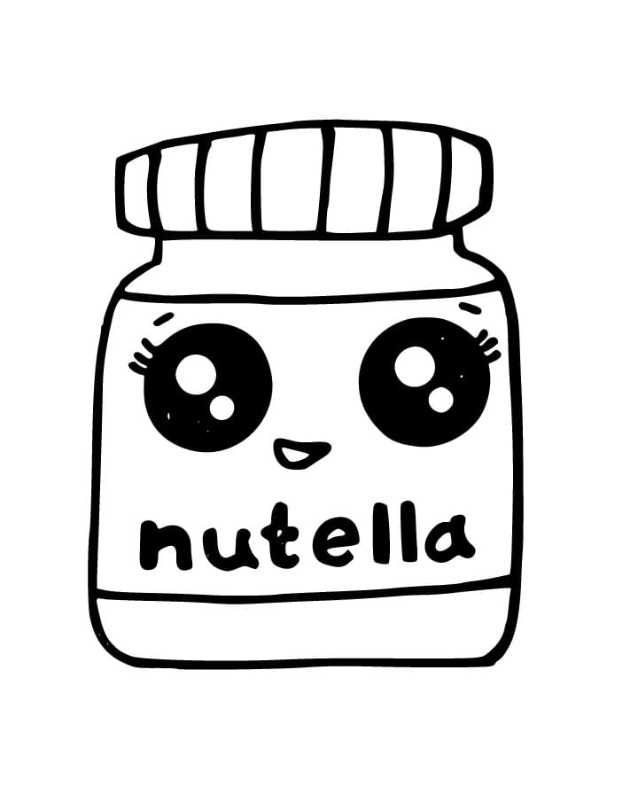 Desenho De Nutella Fofa Para Colorir