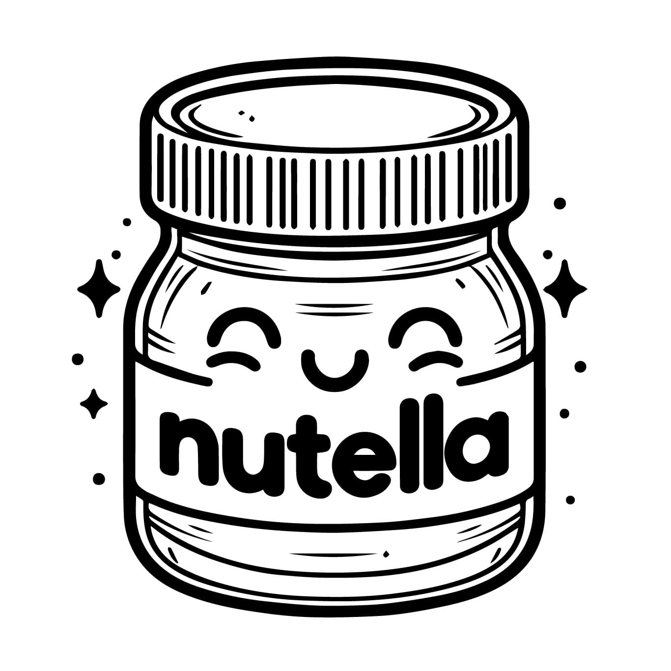 Desenho De Pote De Nutella Fofo Para Colorir