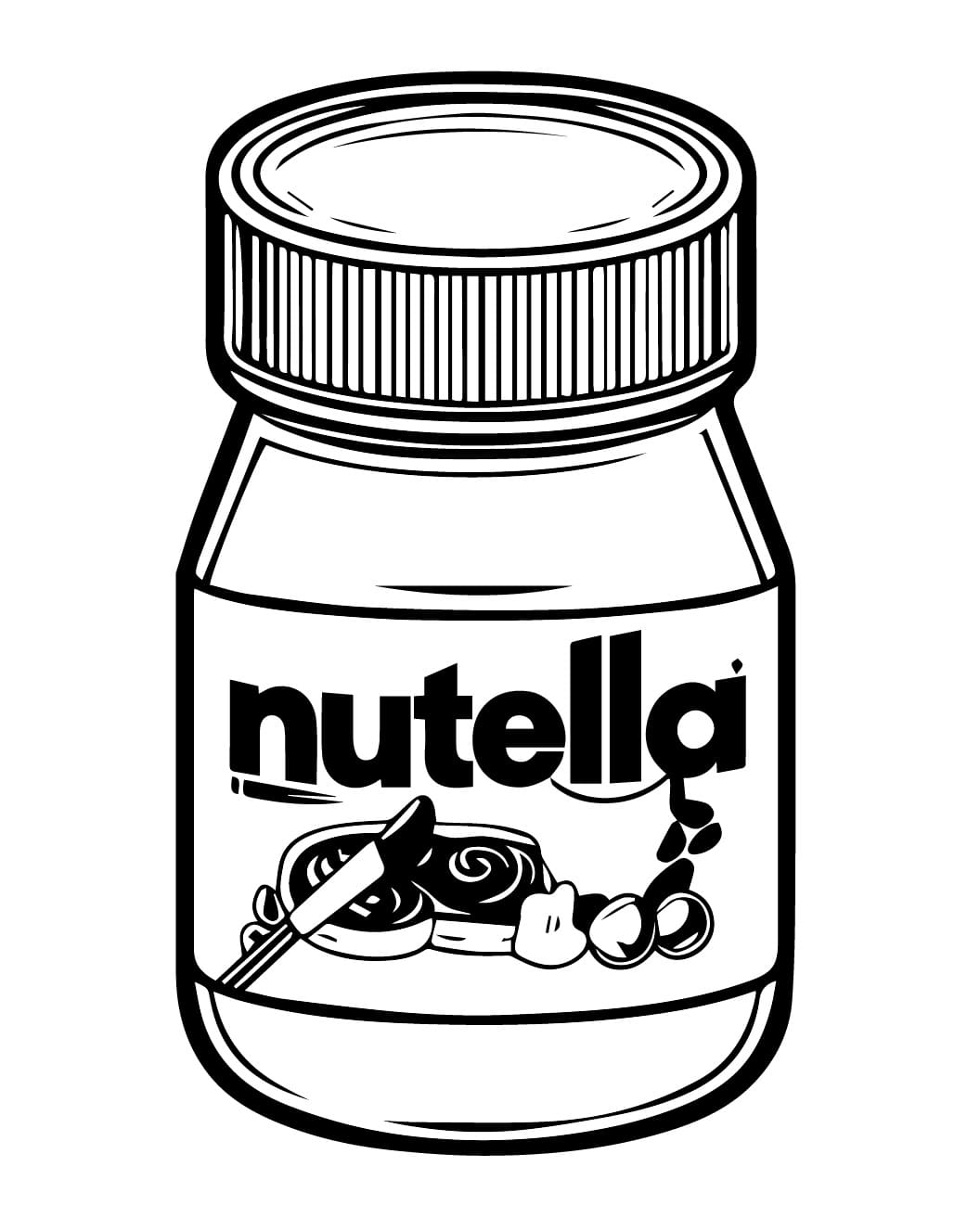 Desenho De Pote De Nutella Para Colorir