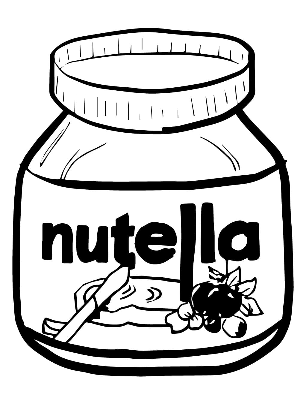 Desenho De Um Pote De Nutella Para Colorir
