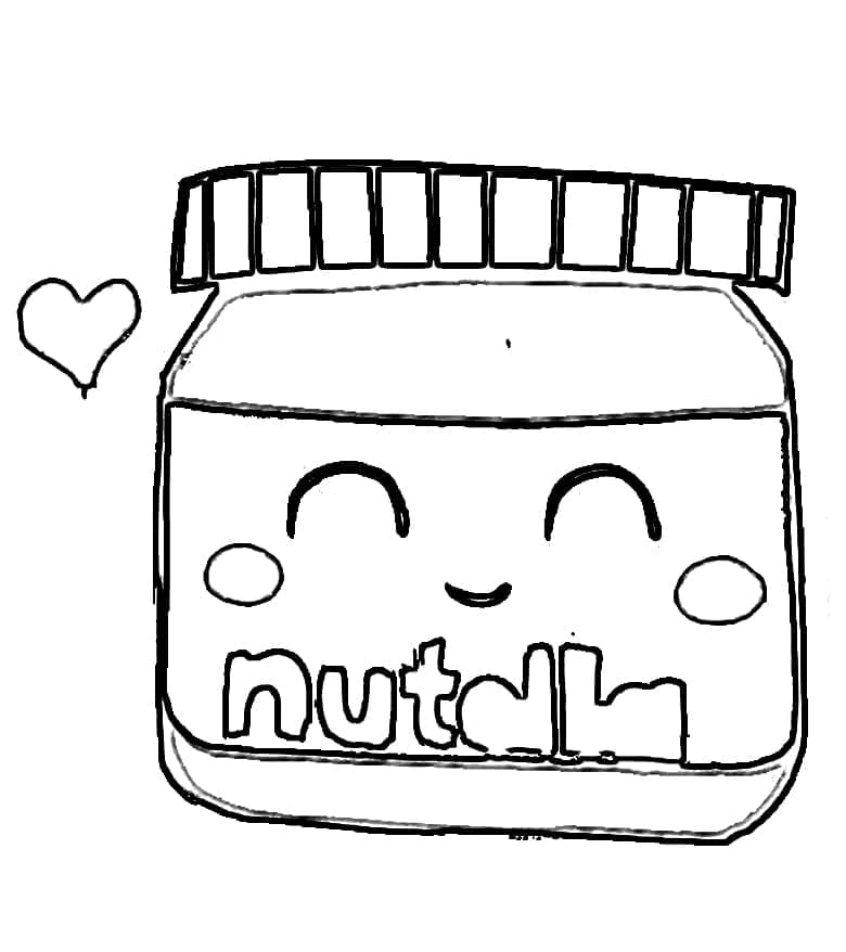 Desenho De Kawaii Nutella 6 Para Colorir
