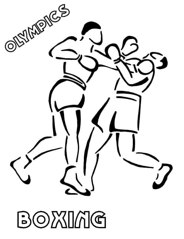 Desenho Boxe olímpicos Para Colorir