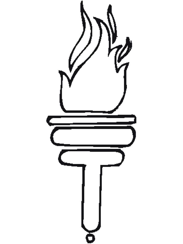 Desenho chamá olímpica Para Colorir